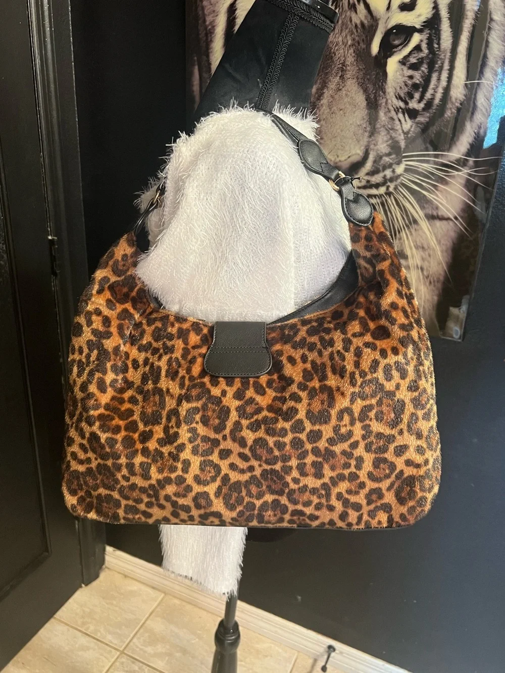 Juicy Couture, Leopard “Juicy Royal Crest” Large Hobo/Coho-NWT